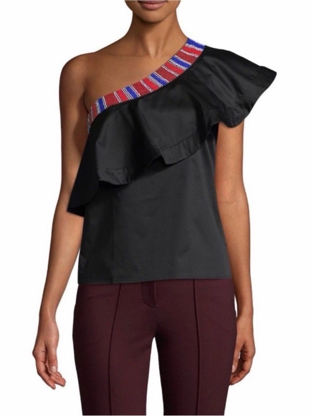 SALONI Esme One-Shoulder Ruffle Top – Size 0 – NWT – Retail $295